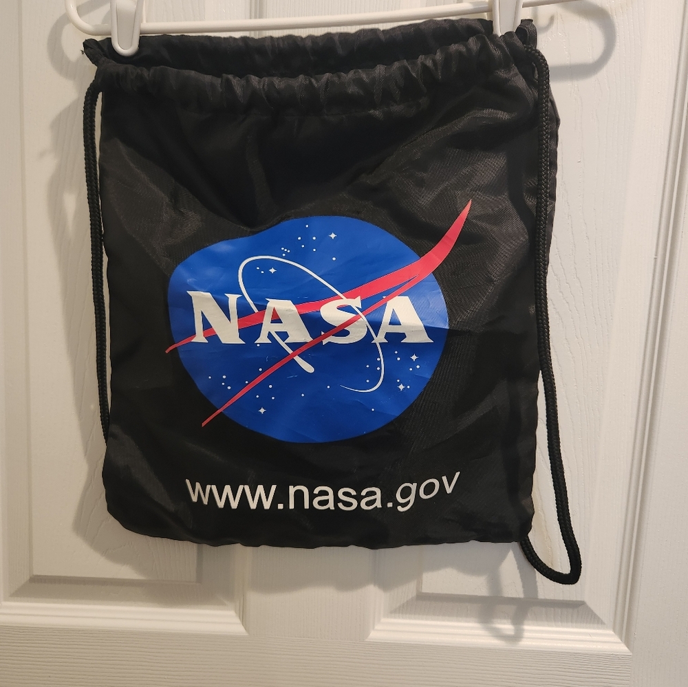 NASA Black Drawstring Backpack